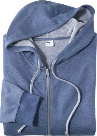 Isa Kapuzensweatjacke ISA BODYWEAR Hoodie, Herren, Gr. XXL, melange, Obermaterial: 84% Baumwolle CO. 16% Polyester PES., Sweatjacken Kapuzensweatjacke