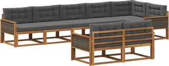 vidaXL Conjunto De Sof&aacute;s De Exterior 8 Uds. Natural Y Antracita Vidaxl