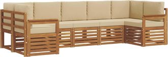 vidaXL Conjunto De Sof&aacute;s De Exterior 7 Uds. Natural Y Beige Vidaxl