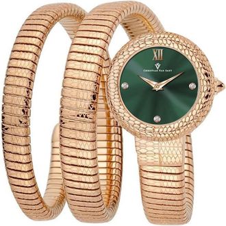 Christian Van Sant Naga Quartz Green Dial Ladies Watch CV0895