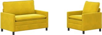 vidaXL Juego De Sof&aacute; 2 Uds. Amarillo Terciopelo Vidaxl