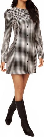 Fifteen Twenty Avery Puff Sleeve Mini Dress In Check