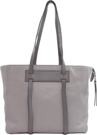 Miu Miu Gray Leather Tote Bag (Pre-Owned)