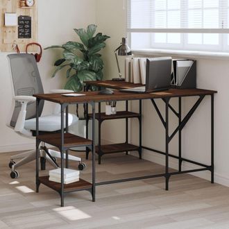 vidaXL Vidaxl - Escritorio Madera De Ingenier&iacute;a Roble Marr&oacute;n 139x139x75 Cm