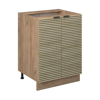 Vicco Mueble Bajo De Cocina Fame-line, Panel De Roble, 60 Cm Sin Encimera