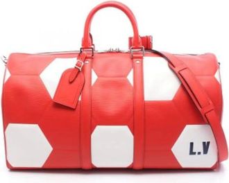 Louis Vuitton Vintage, unisex, Rood, ONE Size, Leer, Pre-owned Vintage Weekendtas