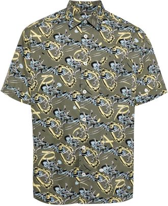 A.P.C. Ross graphic-print cotton shirt - men - Cotton - M - Green