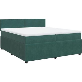 vidaXL Vidaxl - Cama Box Spring Con Colch&oacute;n Terciopelo Verde Oscuro 200x200 Cm