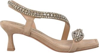 Alma En Pena Mini slanghak sandaal - Dames - Sandalen met hakken - Beige - 40 EU - Schoenen
