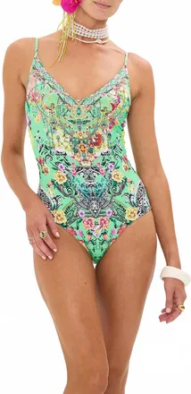 Camilla Wired V-Neck One Piece In Porcelain Dream