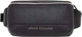 A|X Armani Exchange Rectangular Logo Belt Bag - Heren - Heuptassen - Zwart - ONE Size - Leer - Tassen