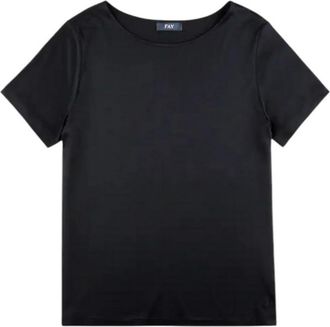 Fay Bootneck T-shirt met korte mouwen - Dames - T-shirts - Zwart - S - Tops