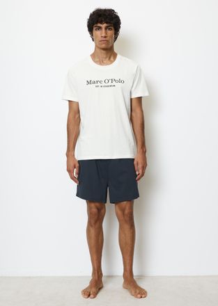 Marc O'Polo Shorty MARC OPOLO, Herren, Gr. S, weiss (wei&szlig;), Jersey, Obermaterial: 100% Baumwolle, bequem kurz, Rundhals, Homewear-Sets Shorty, Kurzarm, Shorts, Ru
