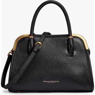 DKNY Satin Mini Satchel in Blk/gold at Nordstrom