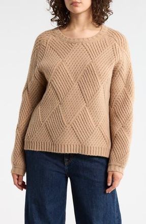 Elodie Diamond Knit Sweater in Taupe at Nordstrom Rack, Size X-Large
