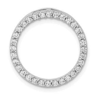 Diamond2Deal 14K White Gold Lab Grown Diamond Circle Pendant (0.48ct, VS, G-H)