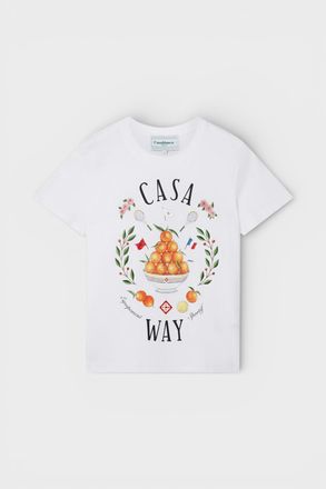 Casablanca Casa Way Dames Geprinte Aansluitende T-shirt Wit