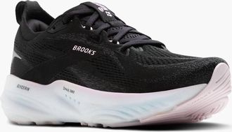 Brooks Womens Glycerin 22 Shoes In Black/orchid, Ice/white