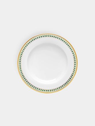 Augarten Wien Leafed Edge Hand-Painted Porcelain Salad / Dessert Plate (8in/20cm)