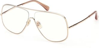 Max Mara Pilot Optisch Montuur - unisex - Brillen - Geel - 59 MM - Accessoires