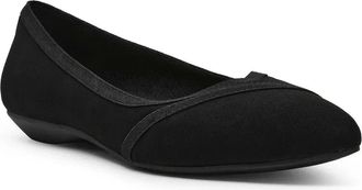 Anne Klein Oceanus Flats Black Pointed Toe Comfort Slip On HAWK627