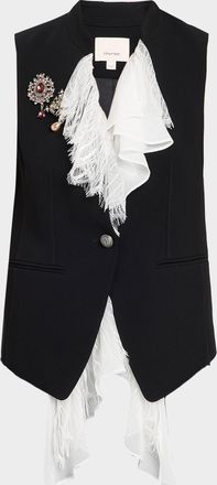 Cinq &agrave; Sept Maren Ruffled-Front Vest