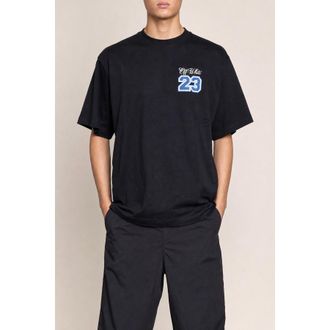 Off-white Mens Black Cotton Varsity Shirt, Size M