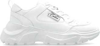 Versace Jeans Couture Sportschoenen met logo - Dames - Sneakers - Wit - 40 EU - Leer - Schoenen