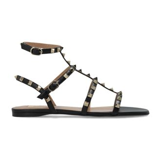 Valentino Garavani Sandalias Rockstud de Piel - Shoes - Mujer - Negro - 38 1/2 EU