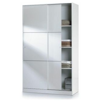 For&eacute;s Armario 2 puertas correderas estantes 120 blanco brillo