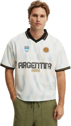 Cotton On Mens Cropped Sports Jersey in Light Blue Vintage White at Nordstrom, Size Xx-Large
