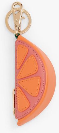 Tommy Hilfiger Womens Orange Wedge Coin Purse Bag Charm - Orange