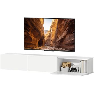 HOMCOM Mobile TV Sospeso per Schermi fino a 82 con 3 Armadietti Bianco