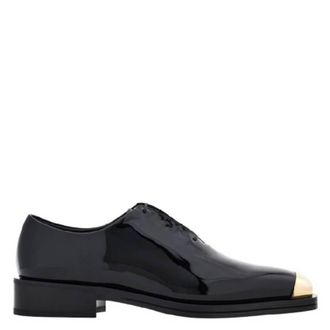 Ferragamo Metal Tip Detail Leather Oxfords, Size 10