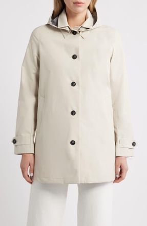 Save The Duck April Water Repellent Raincoat in Shore Beige at Nordstrom, Size 6