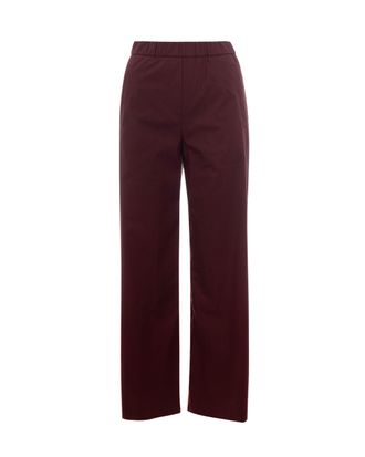 Patrizia Pepe Wide-Leg Stretch Poplin Trousers with Decorative Tab