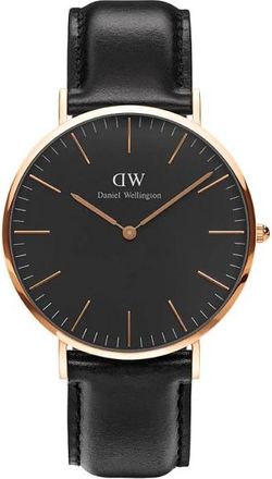 Daniel Wellington Classic Sheffield - unisex - Horloges - Zwart - ONE Size - Leer - Accessoires
