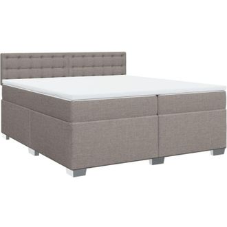 vidaXL Cama Box Spring Con Colch&oacute;n Tela Gris Taupe 200x200 Cm Vidaxl