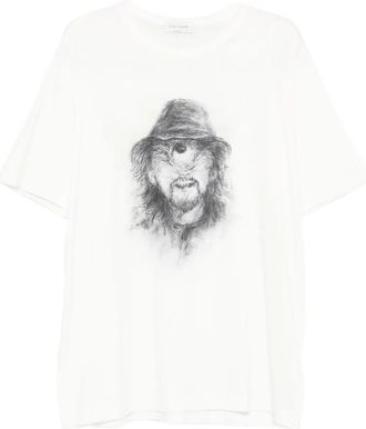 Yohji Yamamoto T-shirt con stampa - Bianco