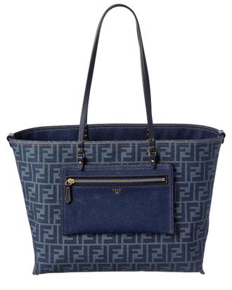 Fendi Fendi Ff Jacquard Canvas Reversible Tote