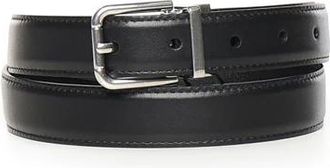Dolce & Gabbana Kalfsleren Riem - Heren - Riemen - Zwart - 110 CM - Leer - Accessoires
