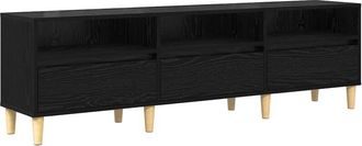 vidaXL Gabinete de TV con cajón Roble Negro 150 x 30 x 45 cm vidaXL