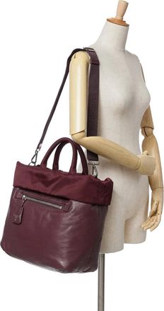 Prada Hobo Bags - 2000-2024 Tessuto and Nappa Reversible Satchel - Gr. unisize - in Rot - für Damen