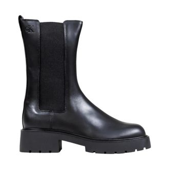 Calvin Klein Jeans Chunky High Chelsea Laarzen - Dames - Chelseaboots - Zwart - 38 EU - Leer - Schoenen
