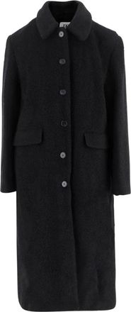 By Malene Birger Wolprint wollen jas - Dames - Mantel - Zwart - L - Wol - Jassen