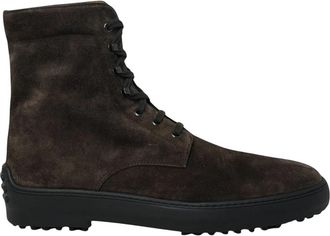 Tod's Nieuwe Winterlaarzen - Heren - Veterlaarzen - Bruin - 40 1/2 EU - Schoenen