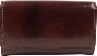 Visconti Ladies Italian Leather Clasp Purse/Wallet Monza Collection Classic Gift Boxed (Brown)