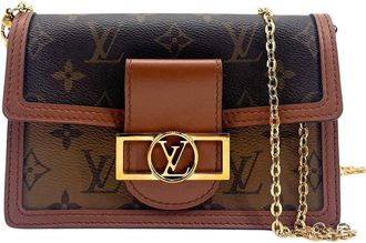 Louis Vuitton Brown Reverse Monogram Micro Dauphine Chain (Authentic Pre- Loved)