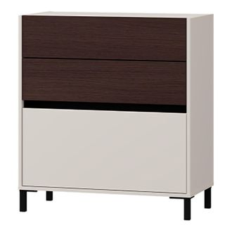 Dmora Aparador Amed, Mueble 3 Cajones, Un Estante, Con Patas, 80x40x88h Cm Blanco Crema