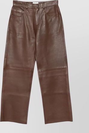 Haikure wide leg leather trousers pockets